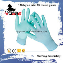 Hot Sales 13G Nylon Palm PU Coated Work Glove